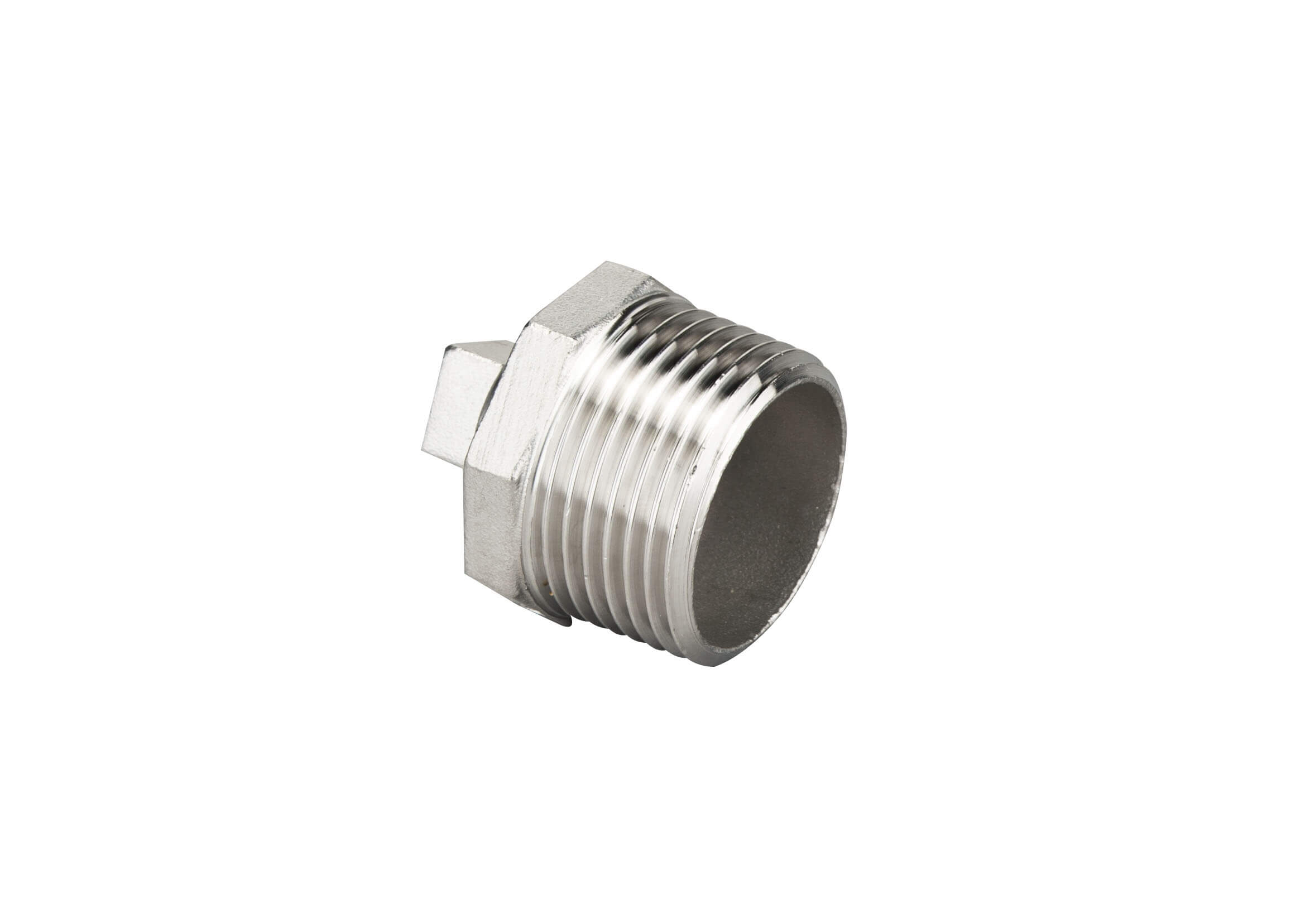 Square Plug, conical male thread (R), # 329, AISI 316, casted, sim. to DIN EN 10241:2000  (DIN 2991)