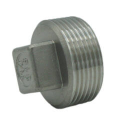 Square Plug, conical male thread (R), # 329, AISI 316, casted, sim. to DIN EN 10241:2000  (DIN 2991)