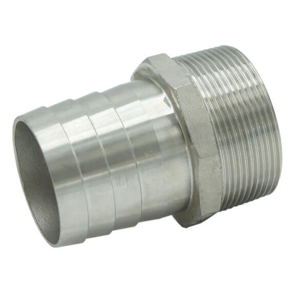 Hose Nipple, hexagon # 337, AISI 316, Withworth-Pipe thread acc. to DIN 2999