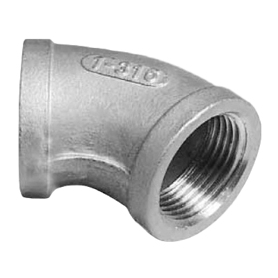 Elbow 45°, F/F, # 303, AISI 316, casted, sim. to DIN EN 10241:2000  (DIN 2987)