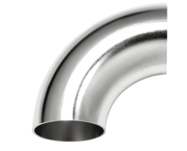 Bogen, DIN 11852, 90°, in V2A oder V4A, metallblank oder poliert