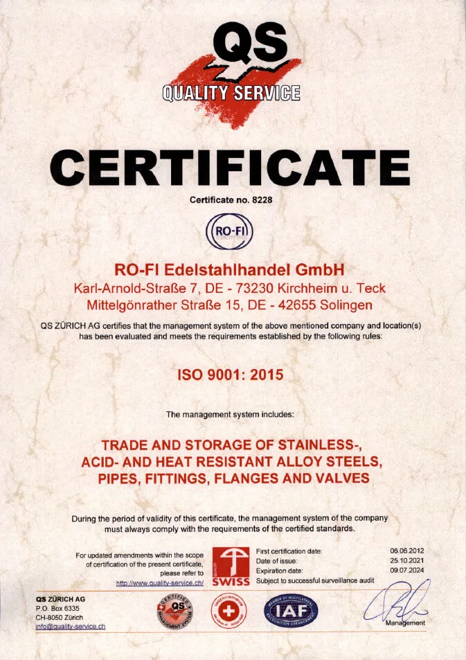certificate ISO 9001 certificate ISO 9001